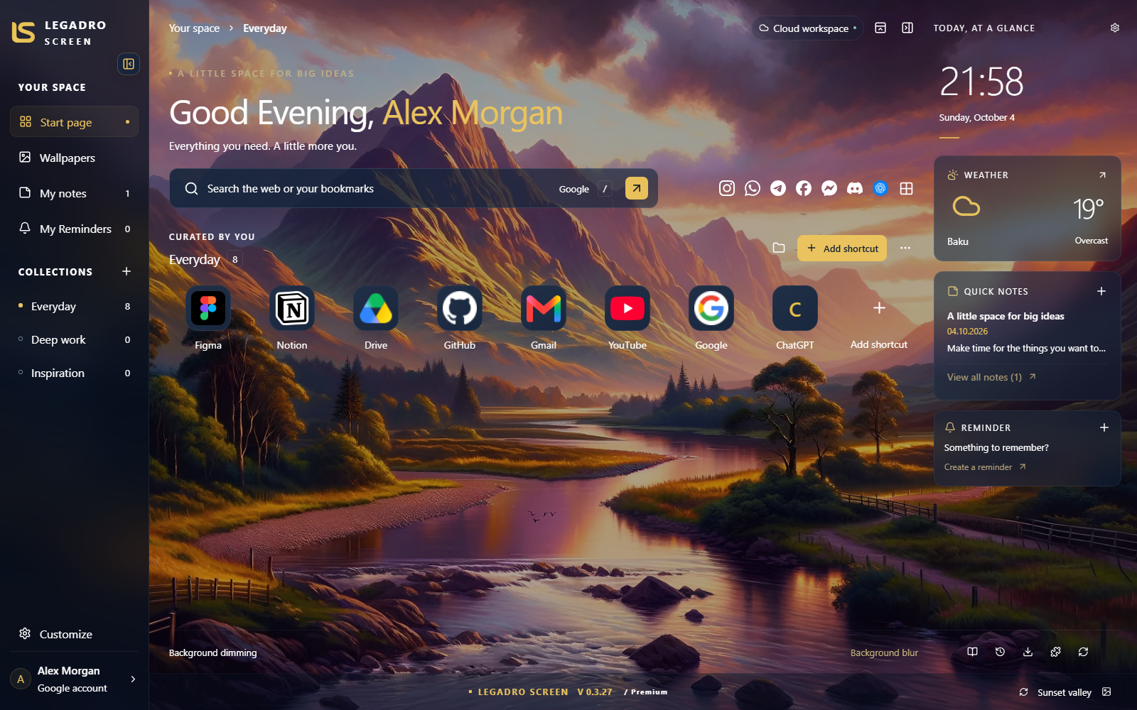 Legadro Screen — Chrome New Tab & Live Wallpapers preview